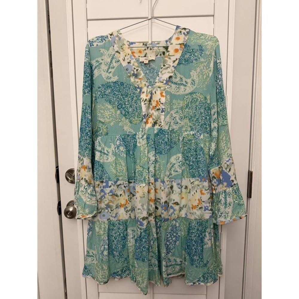 Entro Anthropologie Guest Brand babydoll patchwork dress size Large